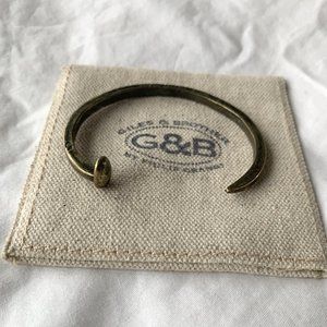 GILES & BROTHERS ANTIQUE BRASS RAILROAD SPIKE CUFF